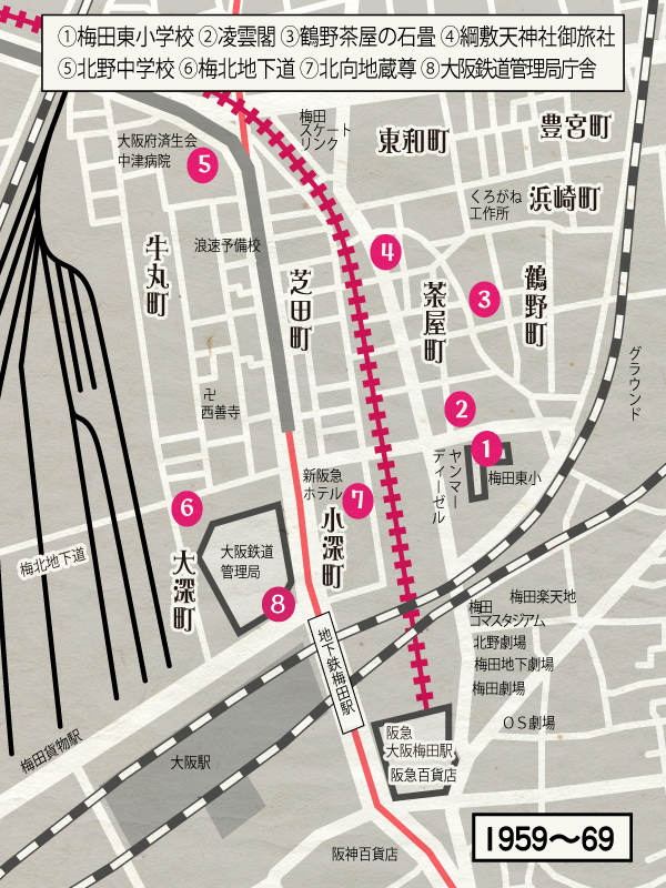 芝田町商店会の地図(1960年)